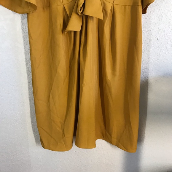 City Chic Mustard Knot Front Dress - Picture 5 of 8